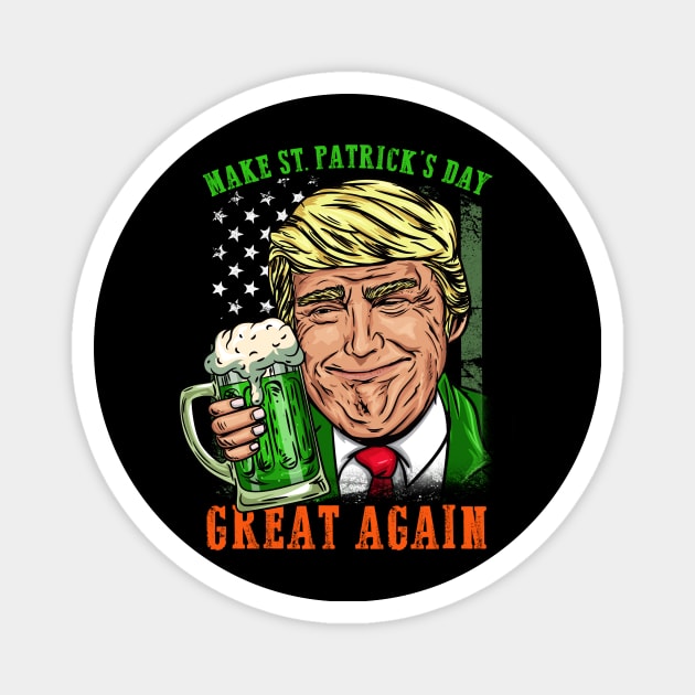 Make St. Patrick's Day Great Again I Ireland Leprechaun product Magnet by biNutz